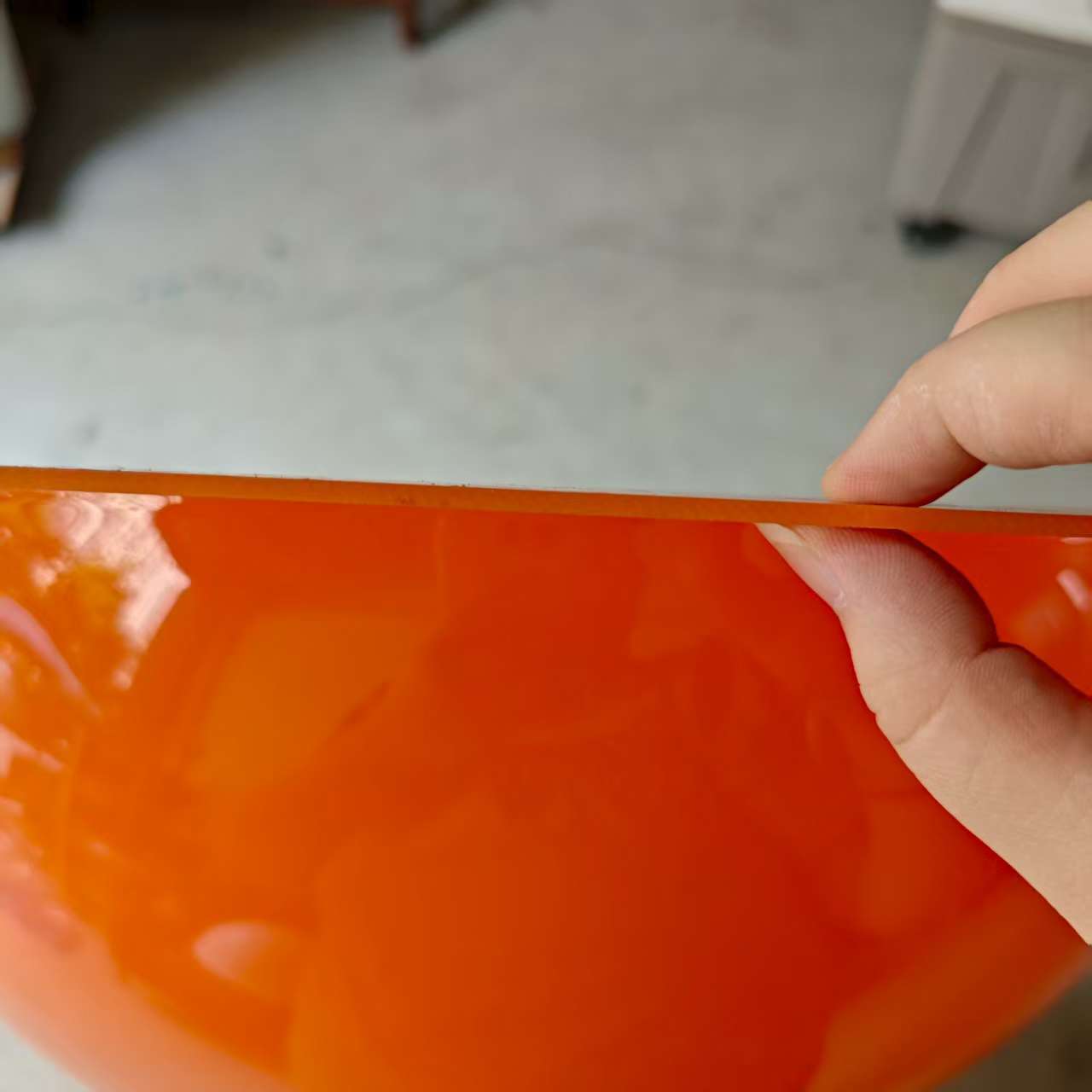 和信元亚克力半球不透明橙色热压成型可改形状大小颜色