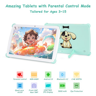 Cross-Border Exclusive 10.1inch Kidsren's Tablet Manufacturer Android15 Kidsren's Tablet Gift Wifi6