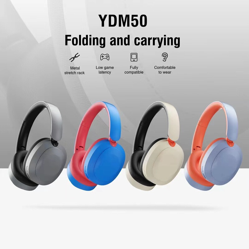 Cross-Border New Product Ydm50 Head-Mounted Bluetooth Wireless Headset with Heavy Bass and High-Quality Sports Gaming Headset Factory Cross-Border New Product Ydm50 Head-Mounted Bluetooth Wireless Headset with Heavy Bass and High-Quality Sports Gaming Headset Factory