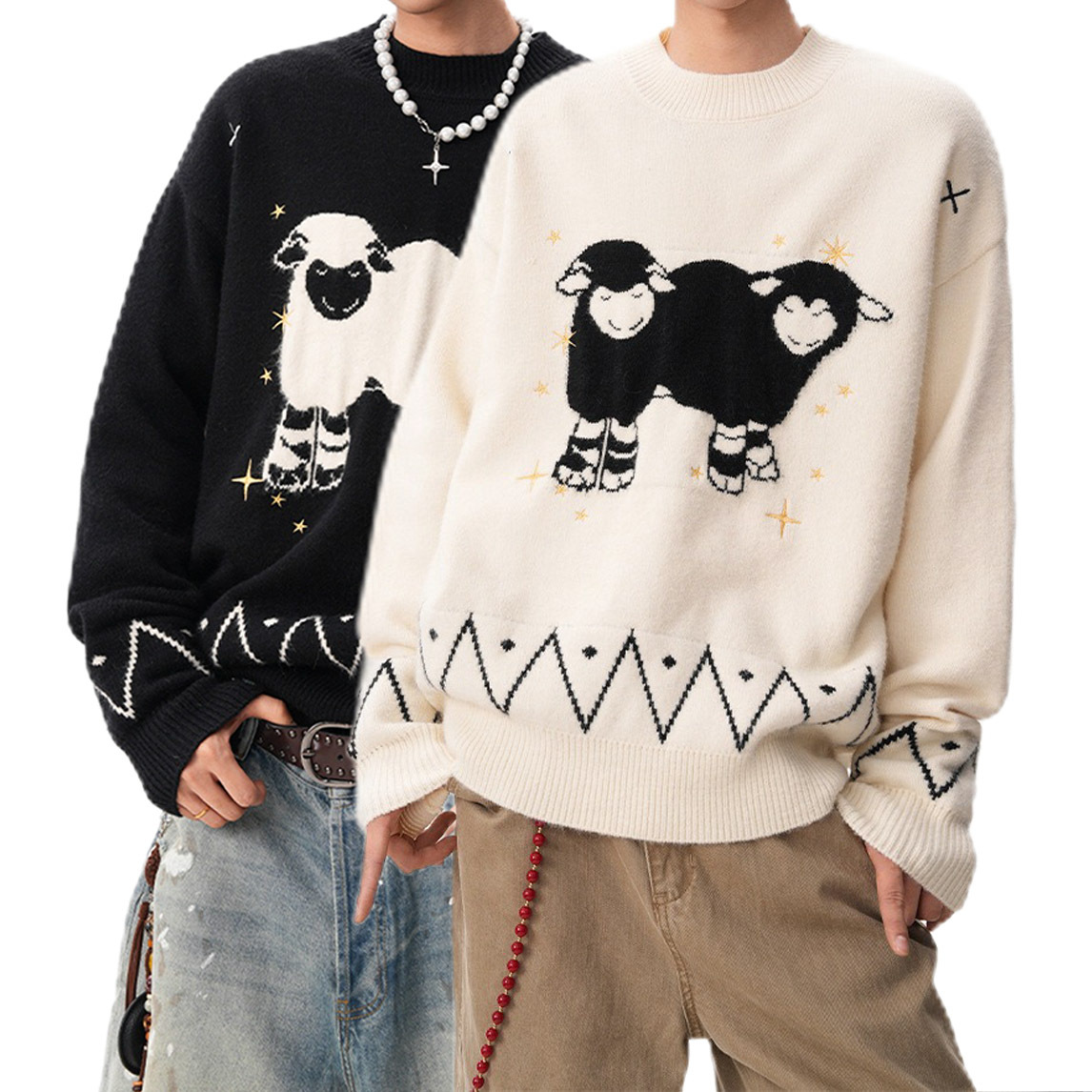 Explosiones transfronterizas de tamaño europeo de tamaño grande Fair Island nómada cordero suéter de punto suave glutinoso fábrica de moda masculina al por mayor