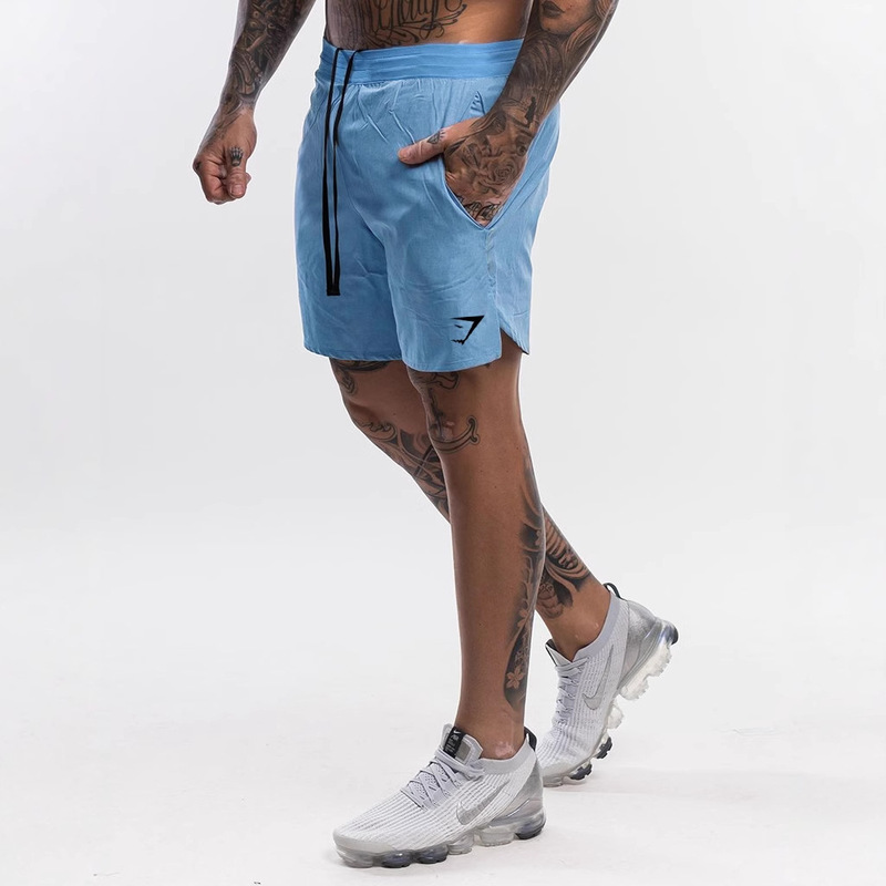 Gymshark Muscle Fitness New Men's Woven Quick-Drying Training Pants Close-Fitting Outdoor Running Training Shorts