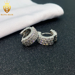 INS New Hot S925 Silver Full Set Moissanite Classic Earrings Wholesale Supply Light Luxury Earrings