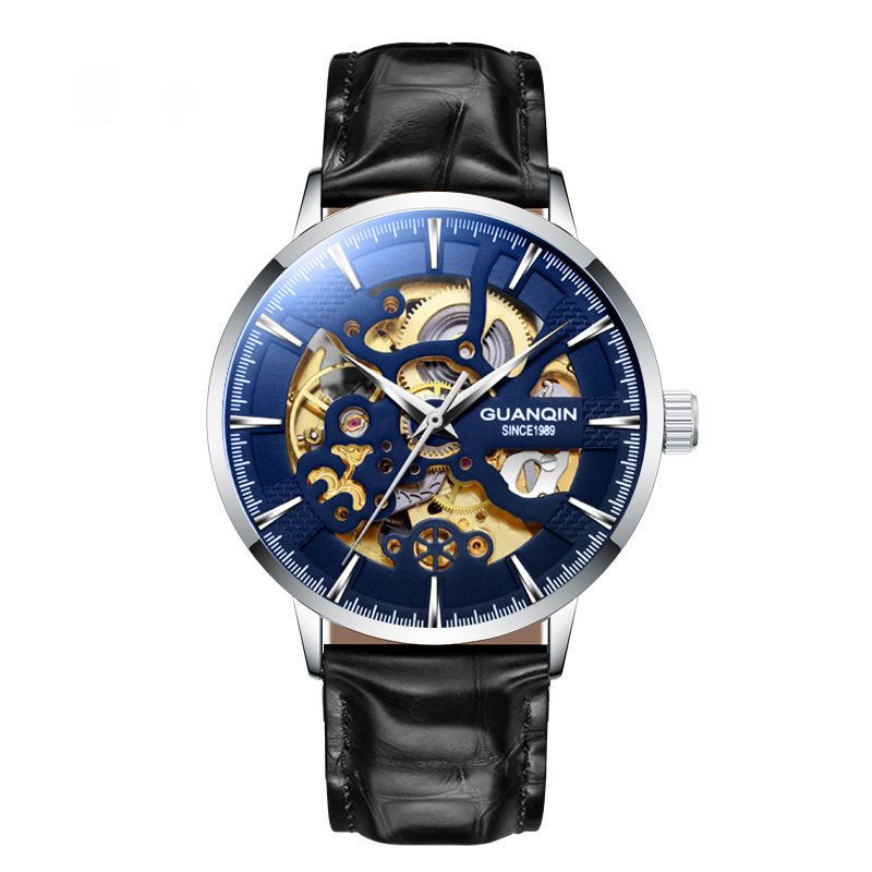 Cinturón negro azul de concha plateada