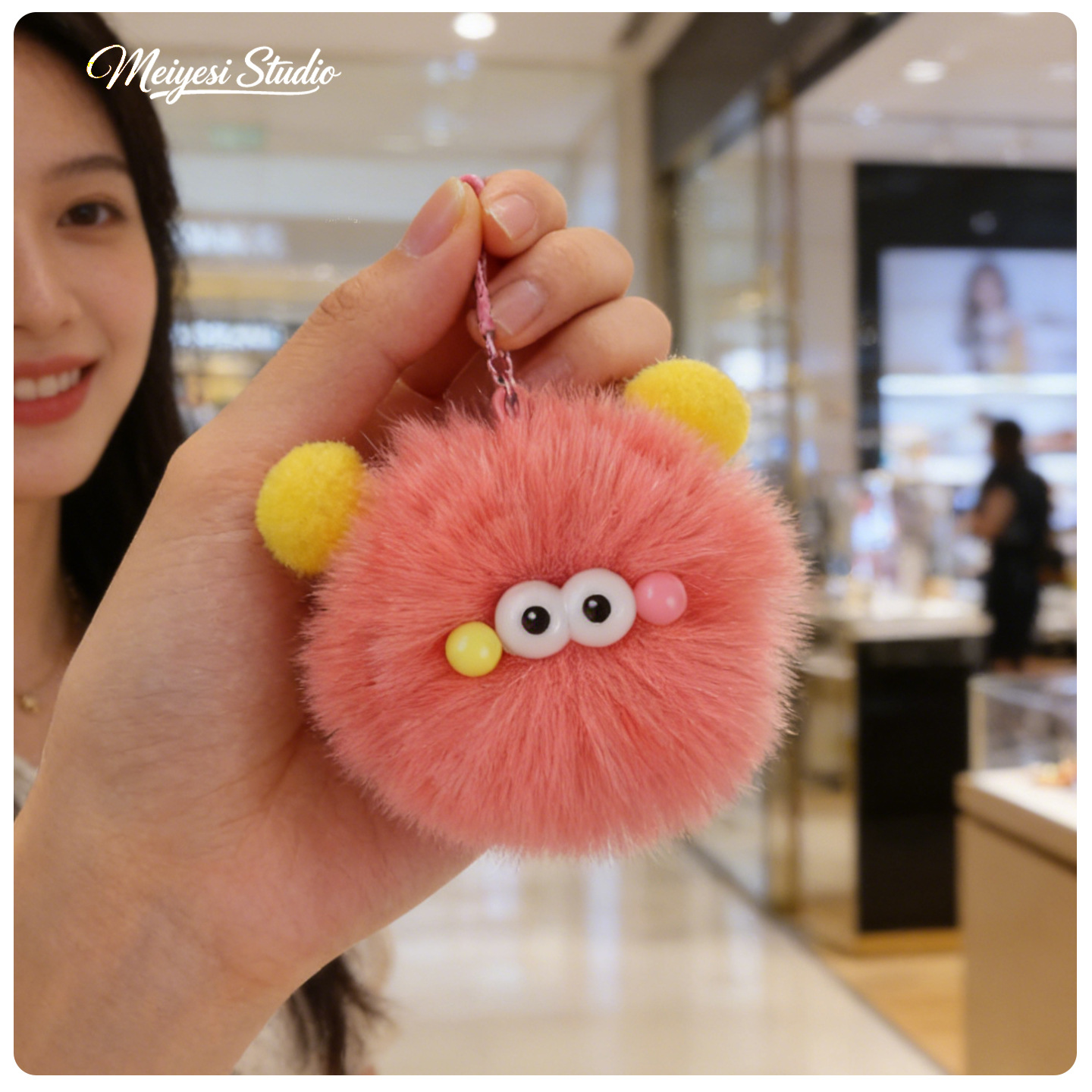 Nueva imitación de pelusa de carbón bola de llave de automóvil colgante bola de peluche muñeca creativa bolsa colgante regalo