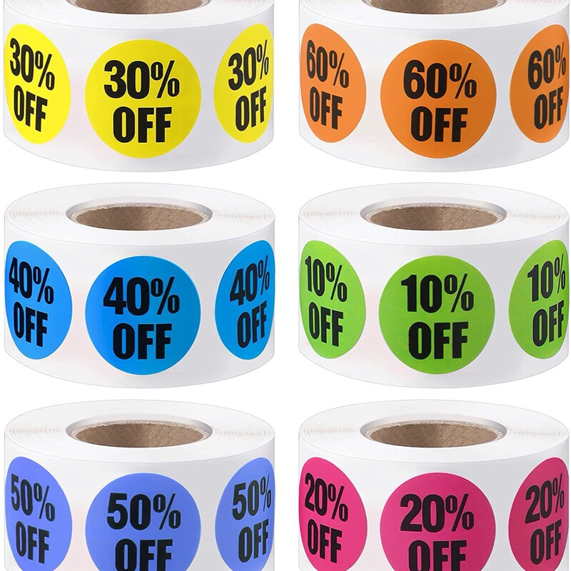 Factory wholesale 500 stickers/roll 1 inch commodity discount logo sticker sticker sticker label