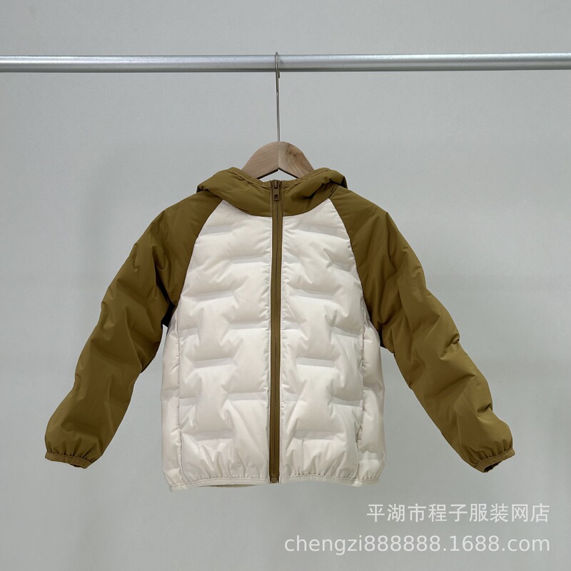 新款儿童超轻三防保暖连帽外套男童女童大童压胶无缝户外90羽绒服|undefined