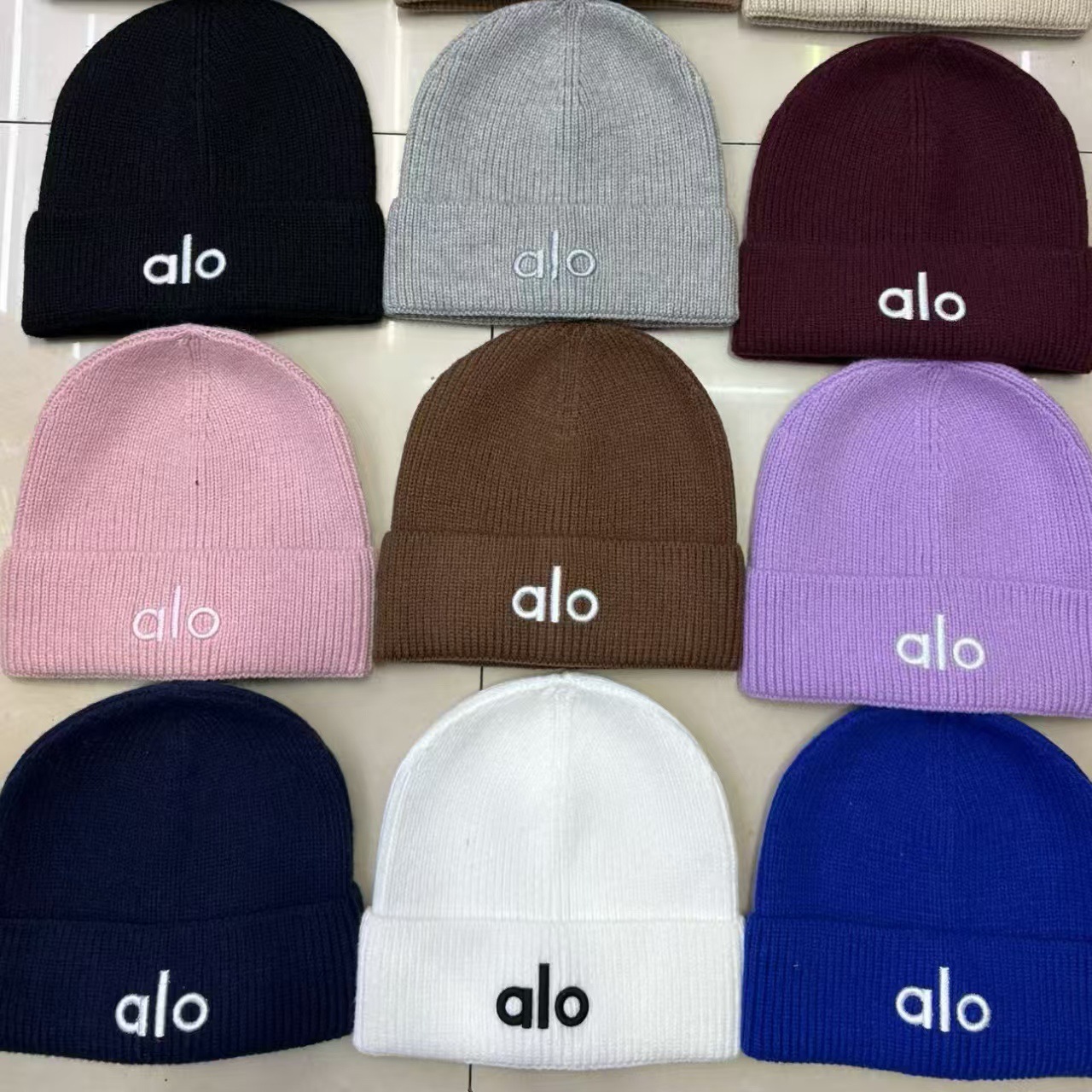 Autumn and Winter Warm Fleece-Lined Thick Rabbit Fur Knit Hat for Women and Men Versatile a Letter Embroidered Beanie Trendy Equestrian Logo