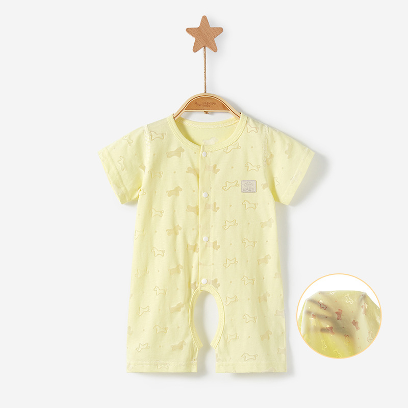 Mono de bebé de verano, fino, de manga corta, con abertura en la entrepierna, conjunto para recién nacido, pelele de verano unisex, ropa de bebé. image 11