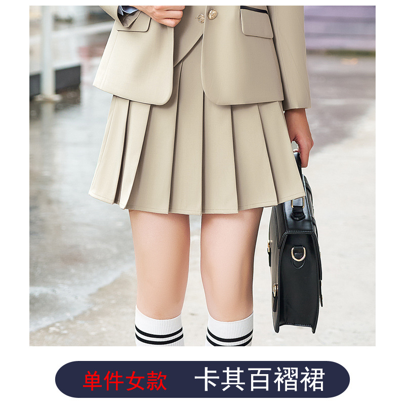 Юбка со складками цвета хаки А03