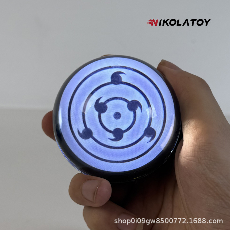 NIKOLATOY创意宇智波佐助万花筒写轮眼带LED音乐律动显示桌面摆件|undefined