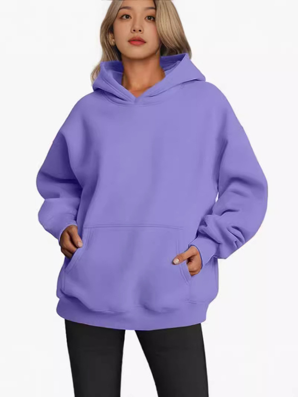Amazon ヨーロッパとアメリカのクロスボーダー 2024 新しい女性の春と秋のフード付きスウェットシャツカジュアルポケットトップルーズプルオーバー|undefined