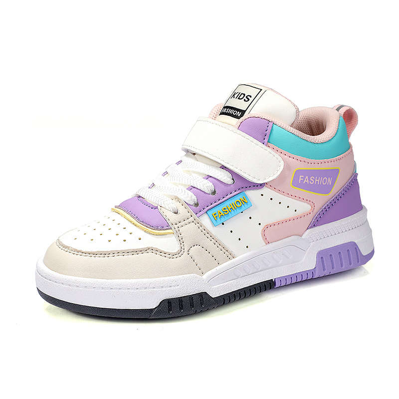 Kinder Grundschüler Board Schuhe 2023 Herbst Mid Hilfe Neue Mädchen Vielseitige Mode Klett Jungen_voghion.com