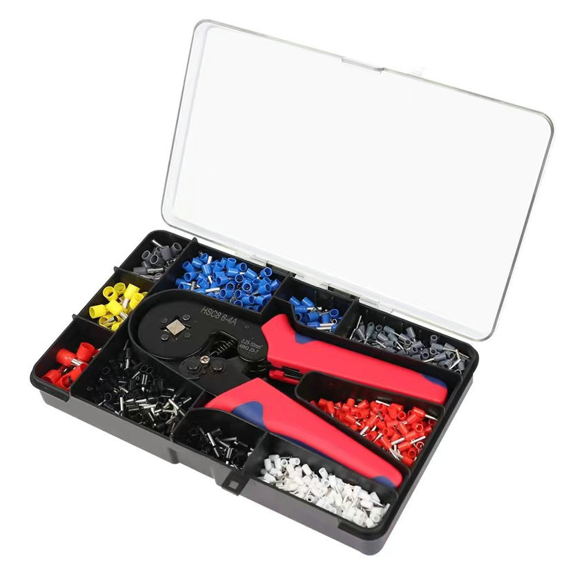 跨境冷压端子套装 1200pcs压线钳HSC8 6-4 6套装欧式管型接线端头