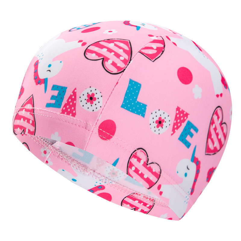 Sombreros de natación para niños dibujos animados bonitos y cómodos sombreros de tela bebés piscina entrenamiento para niños y niñas sombreros de natación al por mayor