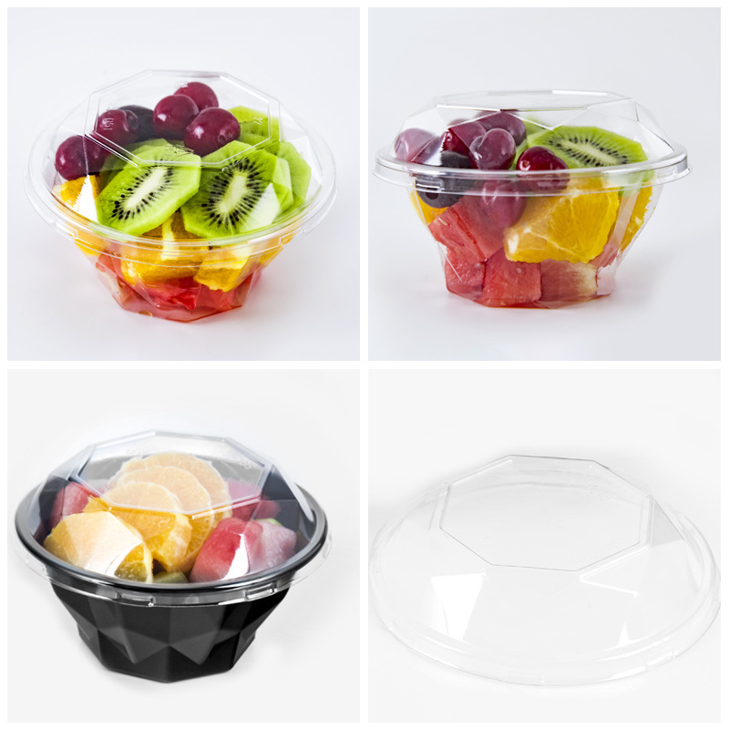 蔬果乐pet一次性透明水果包装盒多边形果切沙拉盒高透加厚200g