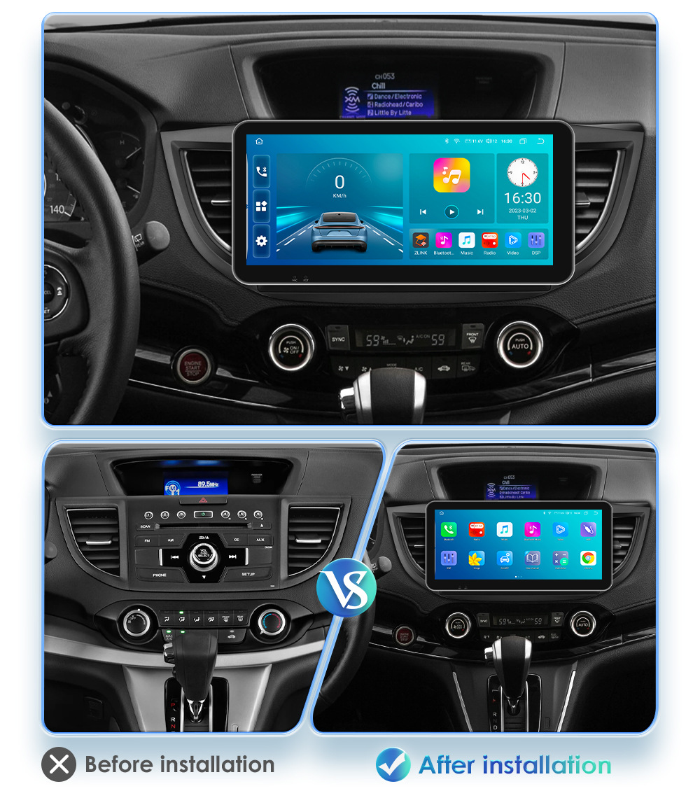 10.33 inch Android navigator GPS is suitable for 12-16 Honda CRV car MP5 player all-in-one machine