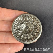 藏式白铜牌黄才神佛牌吊坠挂件藏式铜挂件配饰