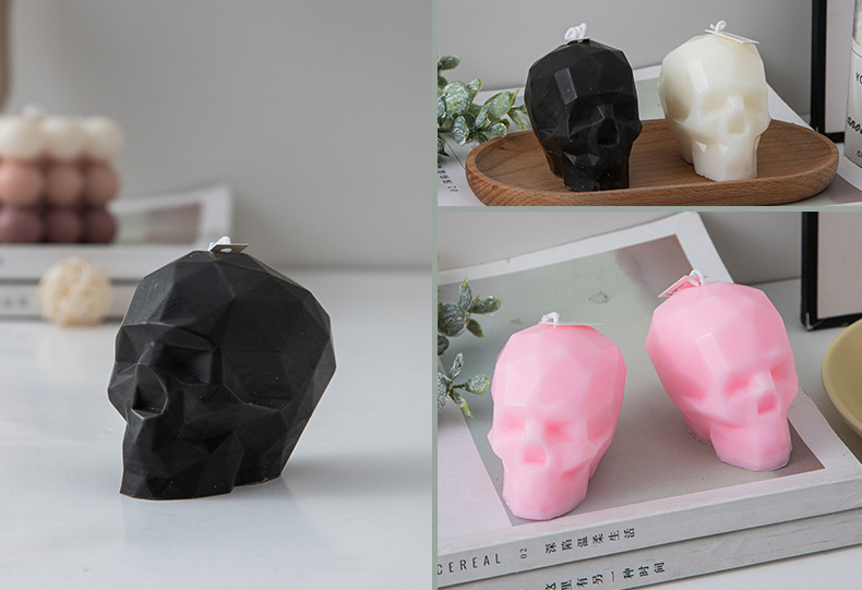 万圣节几何骷髅头香薰蜡烛ins创意家居摆饰套装万圣跨境蜡节日礼详情1