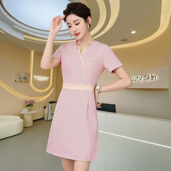 Fuchsia short sleeve dress
