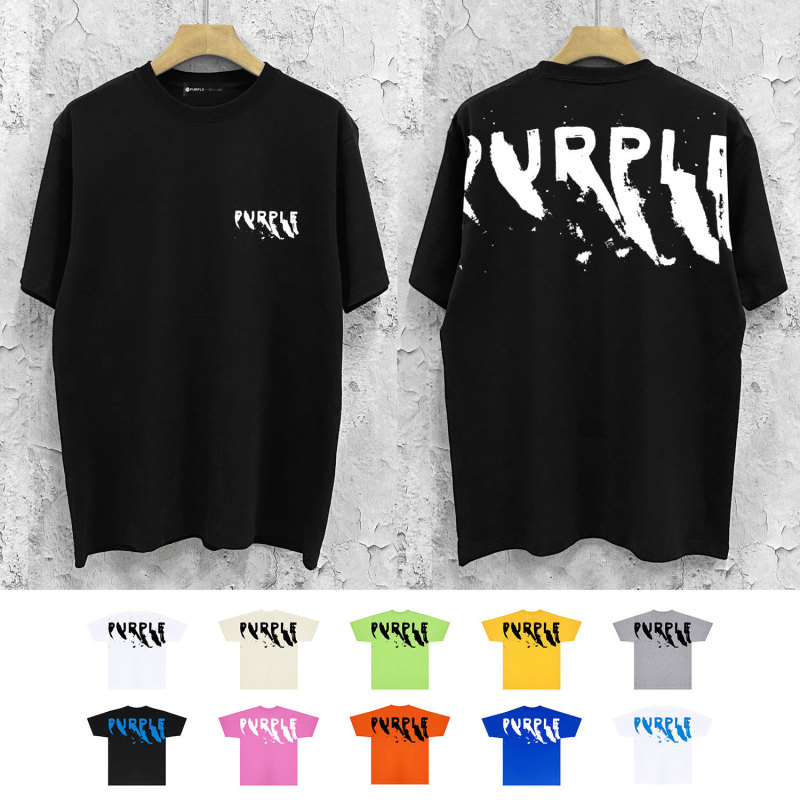 Long-Term Availability, Cross-Border Foreign Trade, European and American Trendy Brand Purple t Shirt Short-Sleeved T-Shirt Shirt