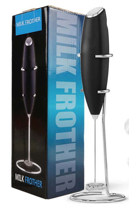 Transfronterizo nuevo soporte de mano de plástico Espumador de leche máquina de espuma de leche eléctrica batería