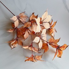 仿真人參葉 婚禮綠植居家軟裝葉材假花家裝絹花批發零售