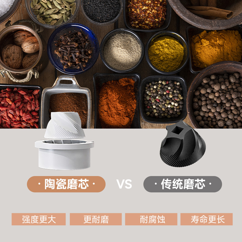Molinillo de pimienta eléctrico de mano automático de cocina doméstica molinillo de harina de carne de carne de barbacoa condimento botella de molienda mágica