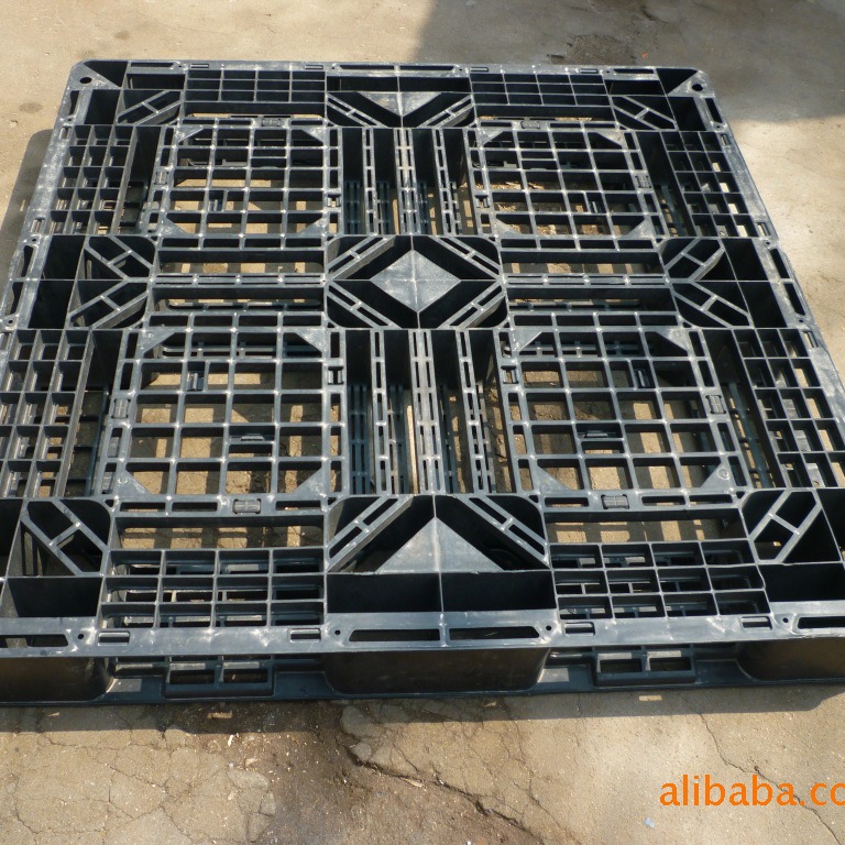 厂家供应1111网格托盘 浙江网格田字托盘 黑色塑料托盘二手