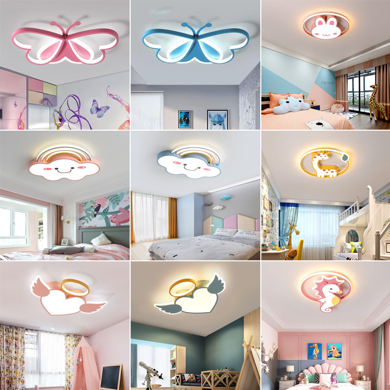 Children's Eye-Protection Ceiling Light Led Lamp Room Light Bedroom Light Main Light Zhongshan Lighting Iron Art Cartoon Lamp