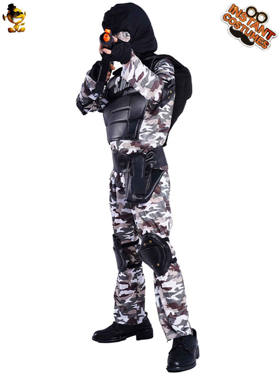 Niños de Halloween niño Fuerzas Especiales del Ejército traje niño SWAT Cosplay