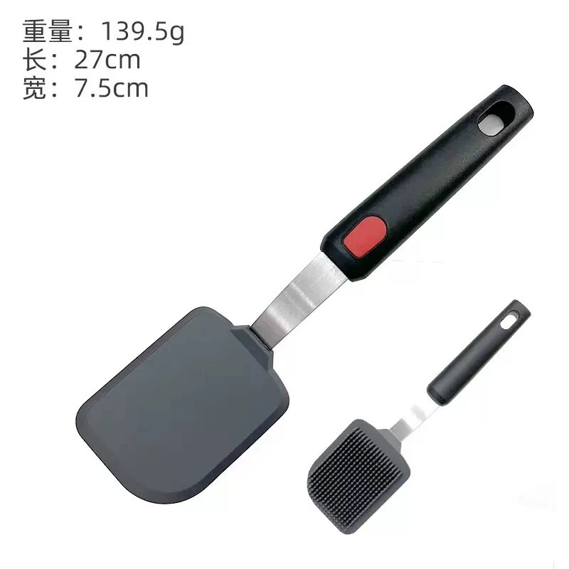 Silicone kitchenware, set stainless steel, handle, shovel → Силиконовые кухонные принадлежности, набор из нержавеющей стали, ручка, лопатка