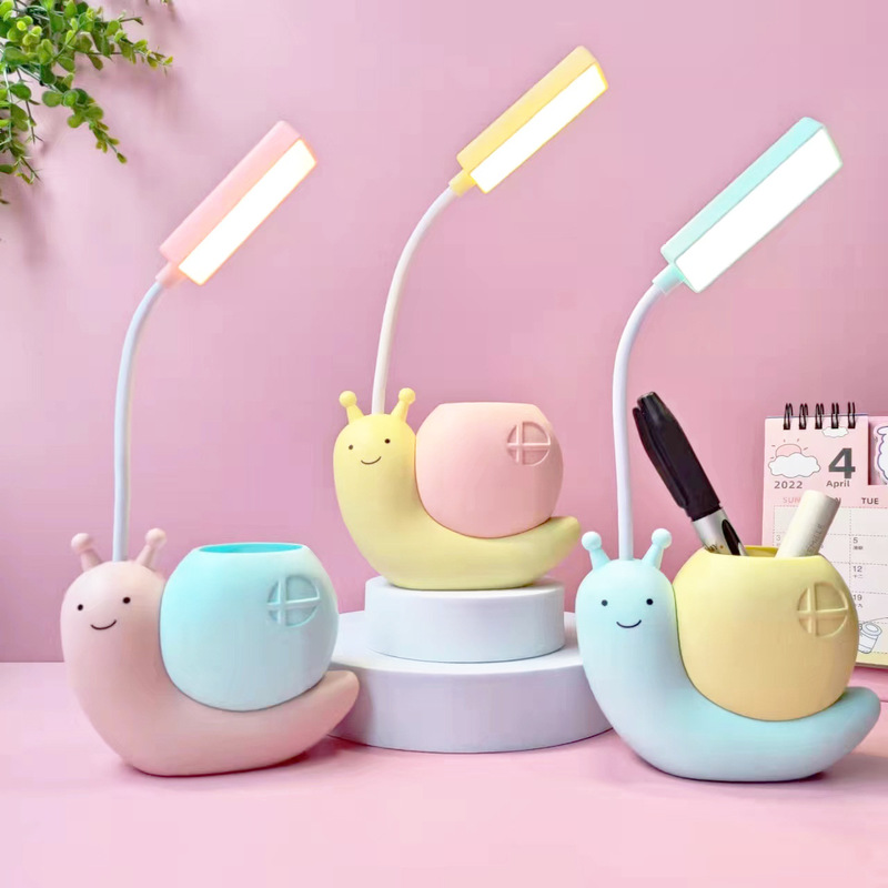 Cartoon snail rechargeable desk lamp students learn eye protection creative usb folding dormitory reading desk lamp to push wholesale Cartoon snail rechargeable desk lamp students learn eye protection creative usb folding dormitory reading desk lamp to push wholesale