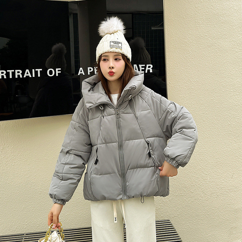 Invierno de mujer de invierno 2024 nueva moda coreana con capuzas calentamiento grueso chaqueta de pan casual image 11