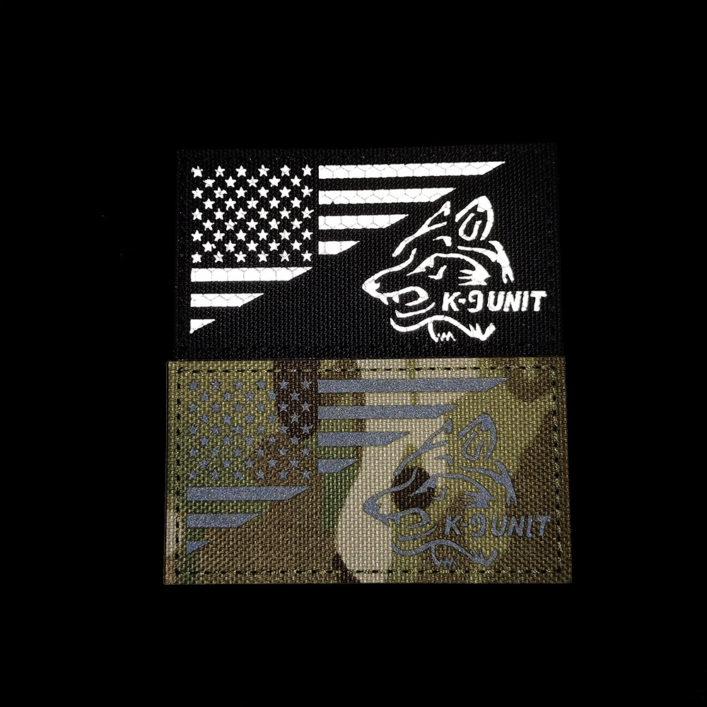 Fuente transfronteriza tela reflectante sello de collar de perro K9 servicio perros correa de mascota sello de velcro reflexión de luz nocturna