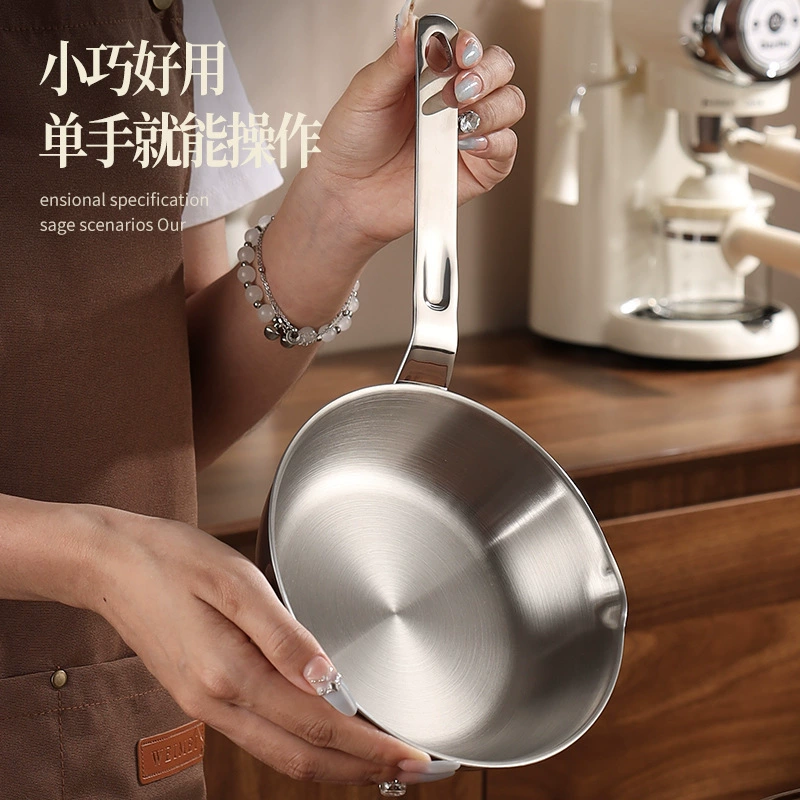 Вок из нержавеющей стали бытовой 316 пищевая сковорода без покрытия антипригарная индукционная плита