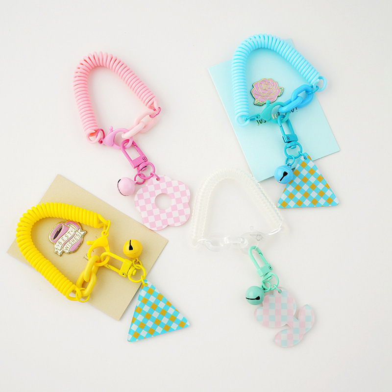 2022 South Korea keychain ins style candy color niche cute spring buckle anti-lost bag couple ornaments car