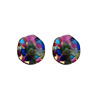 Rainbow fragments Korean color shell round fashion niche design summer 925 irregular earrings earrings