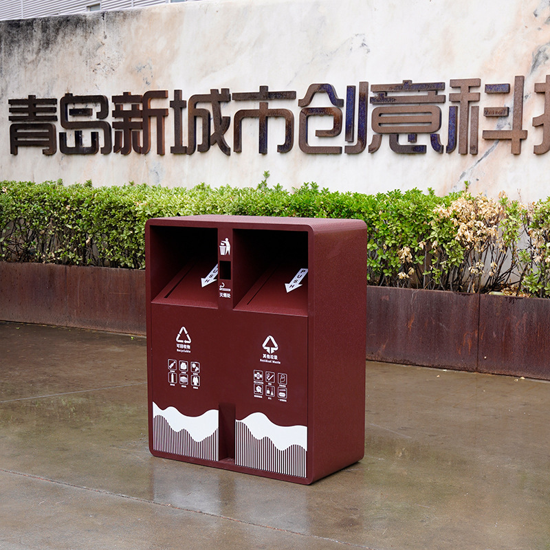 Qingdao New City Stainless Steel Trash Cans, Classified Waste Bins, Outdoor Trash Cans, Square and Mall Sanitation Fruit Peel Bins