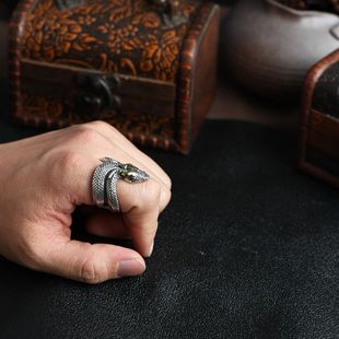 Ретро небольшое кольцо подходит для мужчин и женщин, дизайнерский аксессуар для влюбленных, серебро 925 пробы