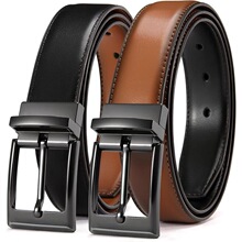 E 15029 Men's Rotating Buckle Leather Belt ��ʿƤ�� �羳����