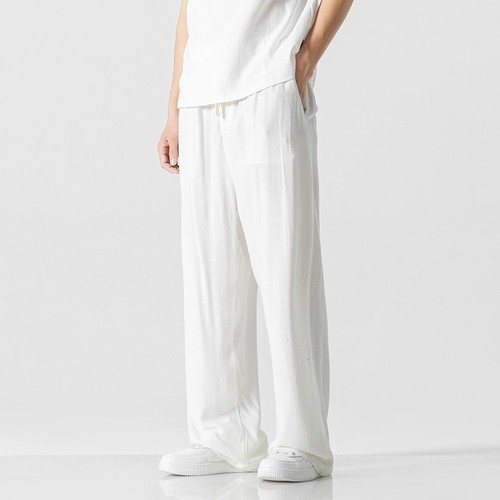Linen Pants for Men - Summer Loose Straight Men's Casual Long Pants - New Spring and Summer Men's Pants - Summer Sheer Cotton Linen Pants