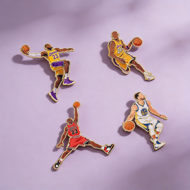 Nba Star Metal Badges, James, Kobe, Jordan, Curry Brooches, Basketball Enthusiasts' Cross-Border Best-Selling Accessories Nba Star Metal Badges, James, Kobe, Jordan, Curry Brooches, Basketball Enthusiasts' Cross-Border Best-Selling Accessories