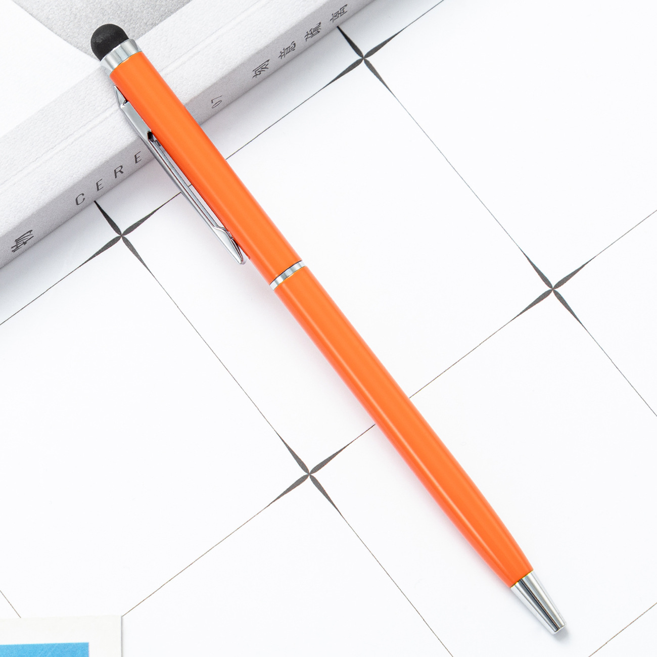 Metal pluma capacitiva varilla de aluminio cabeza de pantalla táctil teléfono móvil táctil bolígrafo de doble propósito regalo táctil pluma al por mayor