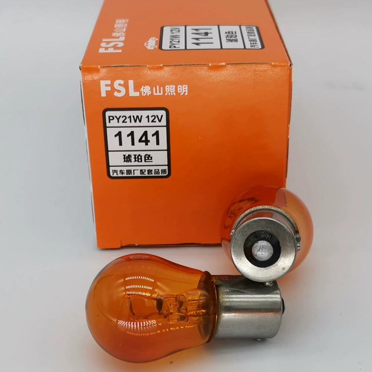 Foshan освещение FSL PY21W BAU15s 12V 24V 1141Y 2409Y янтарный цвет литая лампа для ног