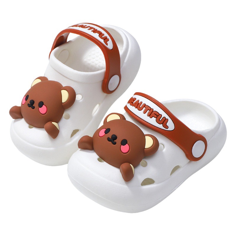 Children's Crocs Baby Breathable Anti-Slip Slippers for Boys and Girls Soft Bottom Cartoon Lightweight Baotou Beach Sandals and Slippers Summer