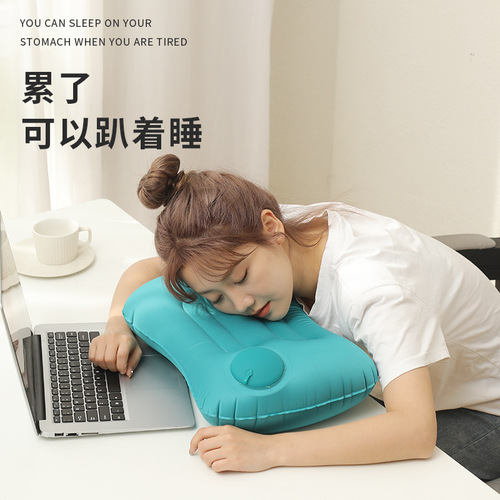 Travel air pressure inflatable pillow outdoor inflatable square pillow portable foldable cushion back support travel inflatable pillow wholesale