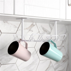 可粘貼免打孔廚房收納架家用儲物存放架桌下置物架浴室整理架