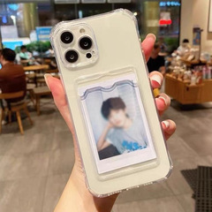 シンプルな透明カードの写真カードには、15promaxアップル13携帯ケースiphone14エアバッグが適用されています