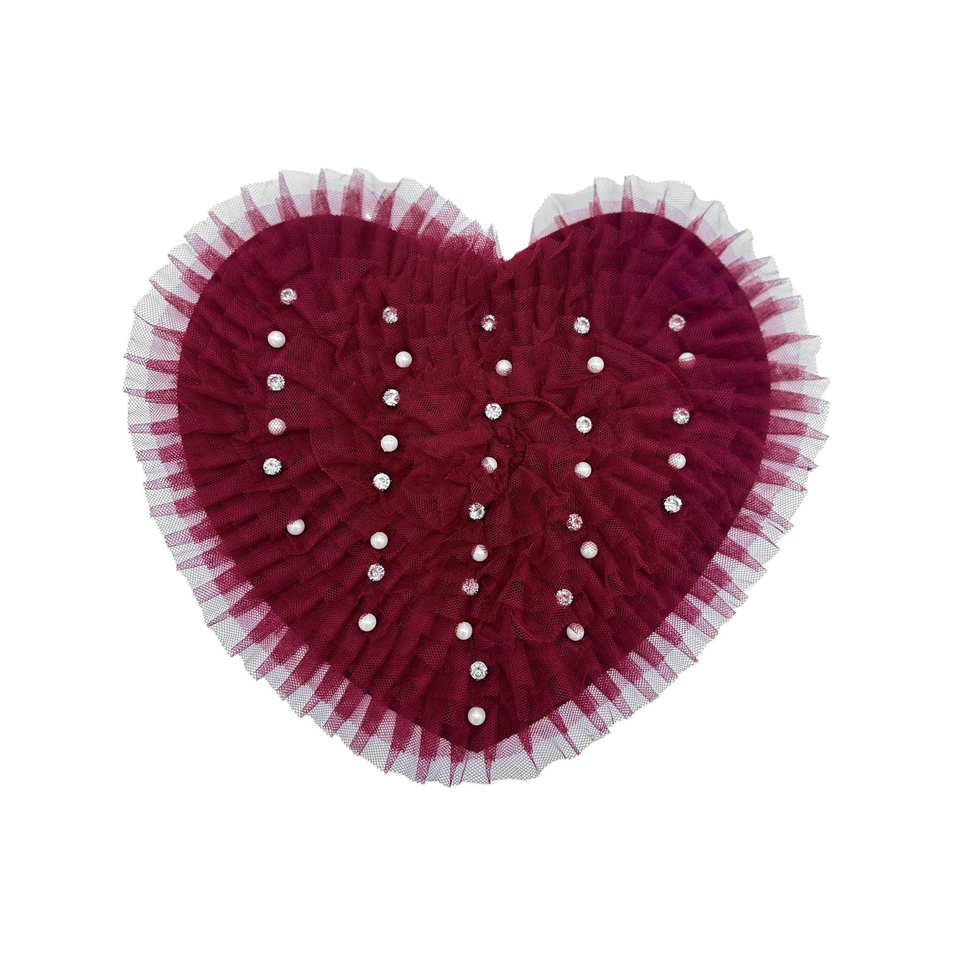 Europa y los Estados Unidos sexy cinturón delgado decoración pectoral clavos cuentas amor malla estereoscópico tela plegado calcomanías accesorios de ropa de mujer image 7