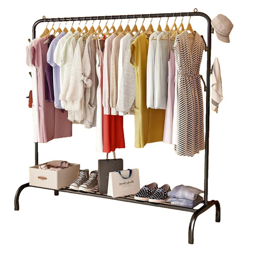 Simple clothes rack, floor-standing drying rack, single-bar type balcony clothes hanger, household bedroom dormitory clothes rack